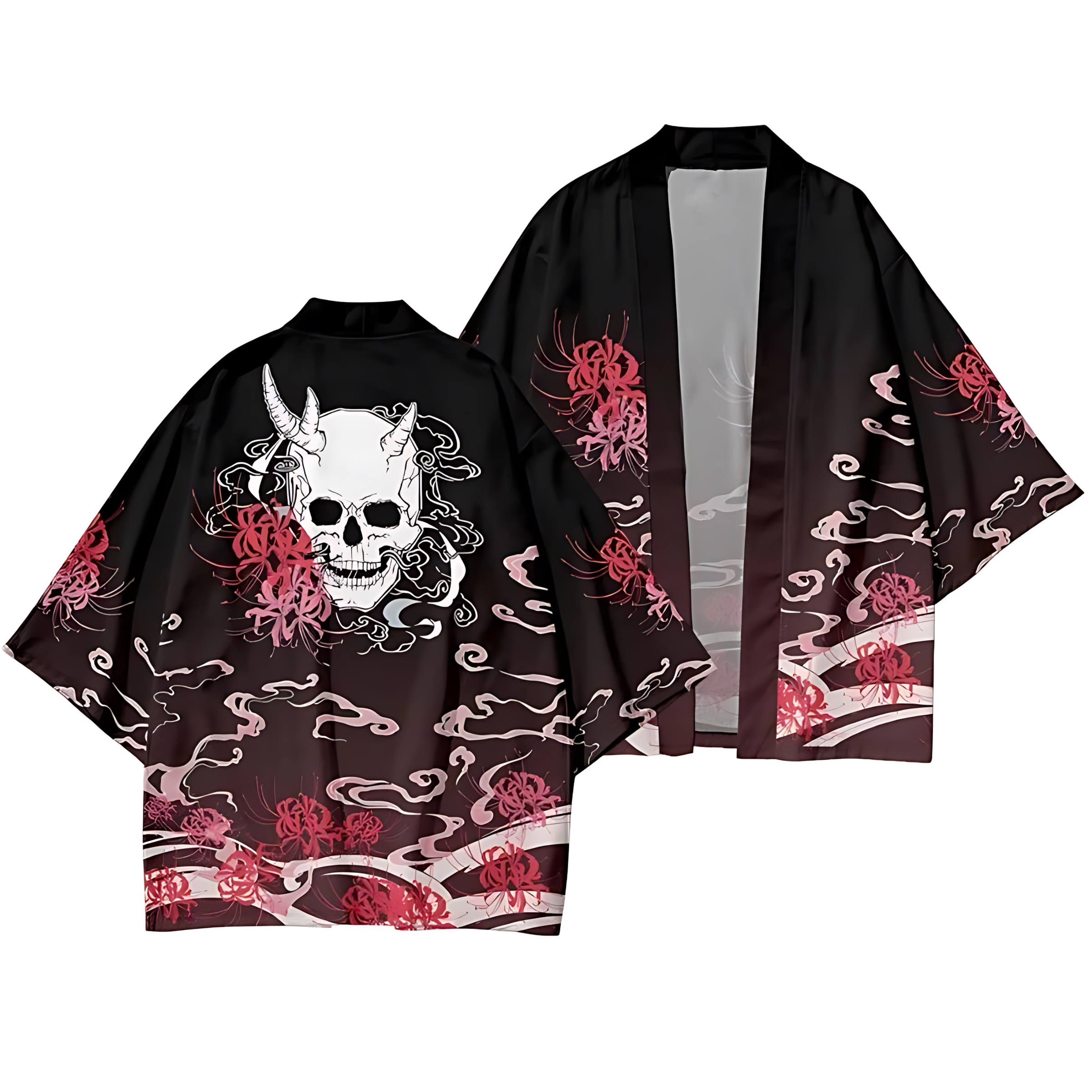 Summer Clothing Patterns - 2026 Summer Men's Kimono Skull Pattern