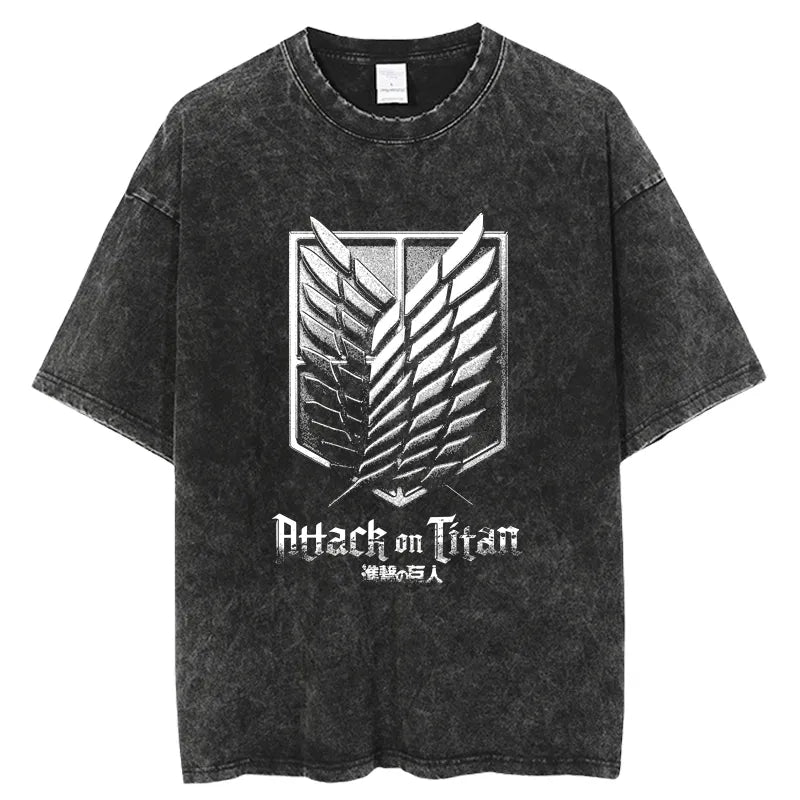 Vintage Summer Clothing Men - Attack on Titan Anime Scout Emblem