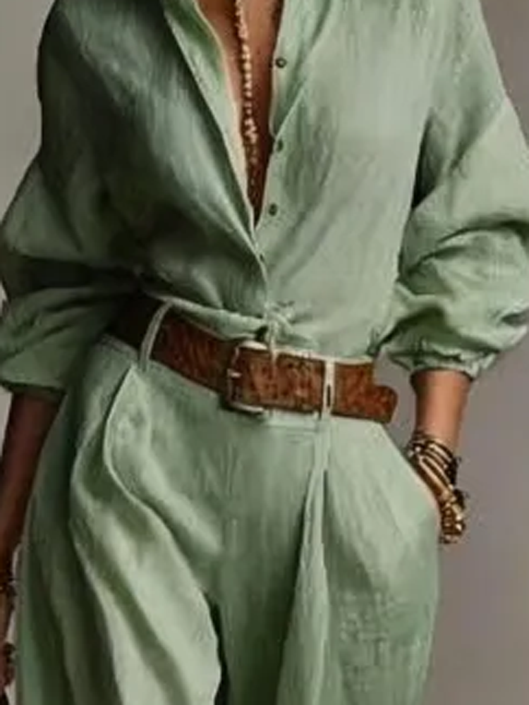 Summer Linen Clothing For Women - Spring Summer Temperament Solid Color Cotton