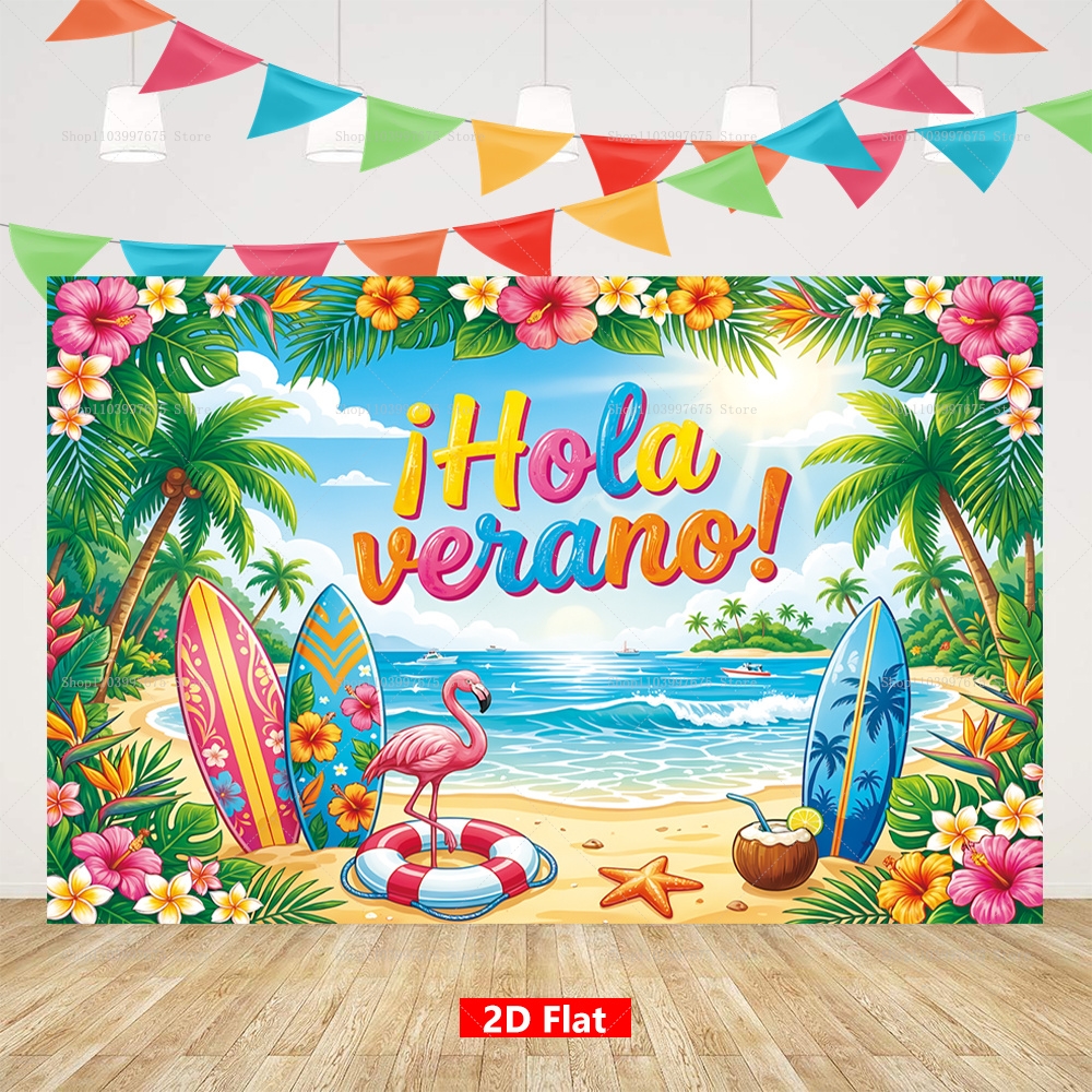 Summer Clothing Banner - 2D Spanish Summer Flamingo Backdrops Summer