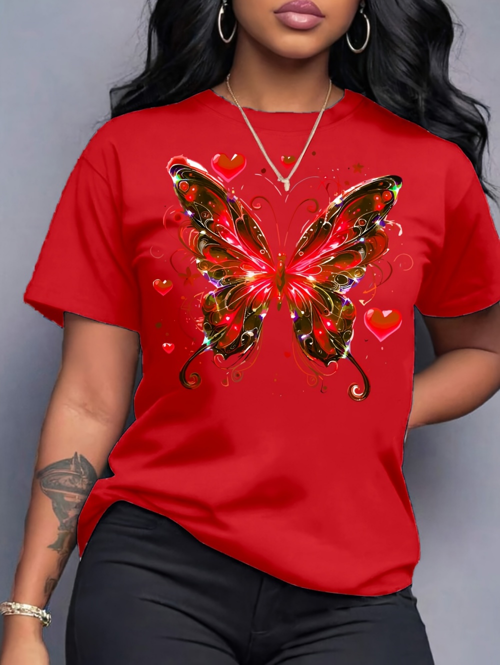 Summer Holiday Clothing Women - Vintage Butterfly and Flower Fashion Print
