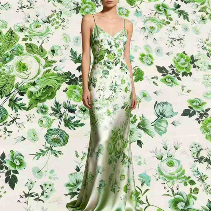 Summer Green Clothing - Summer Fresh Breathable Green Rose Printed