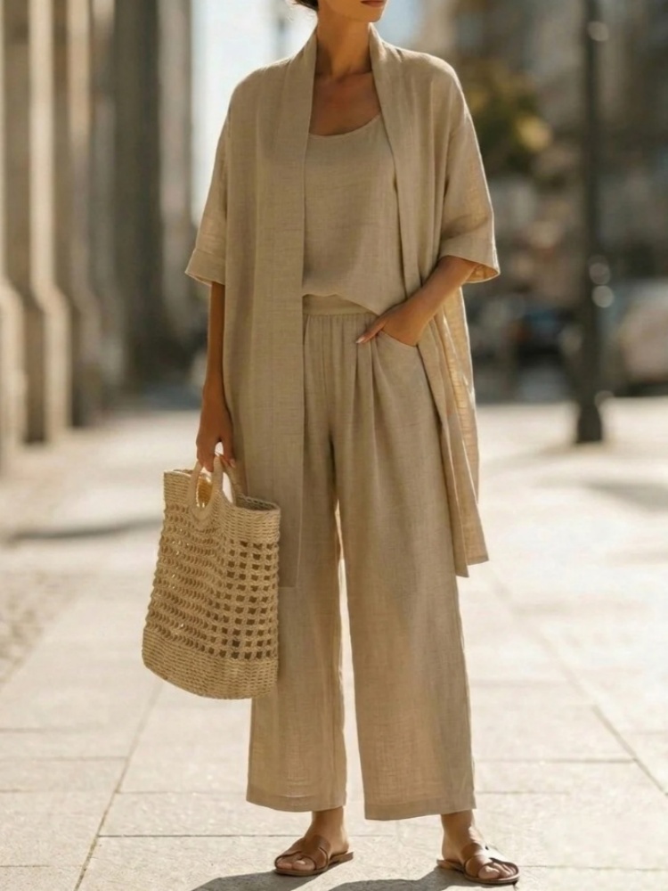 Summer Linen Clothing For Women - Casual Solid Cotton Linen Loose Vest