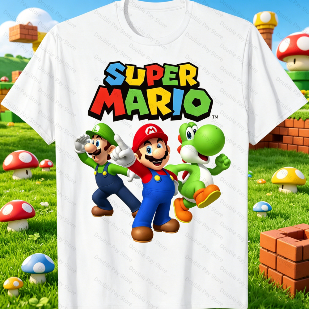 Vintage Summer Clothing Men - Super Mario T shirt Luigi Yoshi
