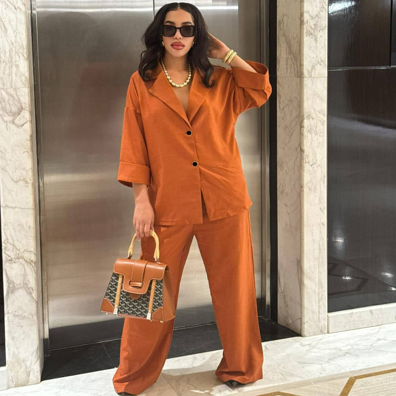 Summer Linen Clothing For Women - Two Piece Pant Sets Women Casual