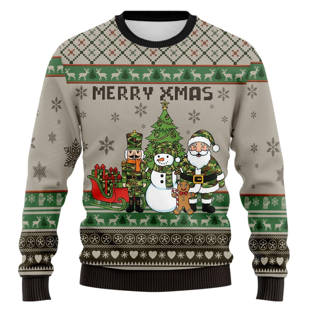 Summer Jumper Clothing - 2026 Camo Santa Claus Graphic Ugly