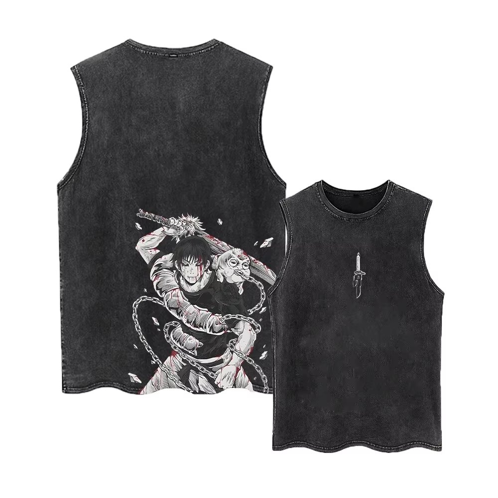 Vintage Summer Clothing Men - 2026 Jujutsu Kaisen Summer Gym Vest