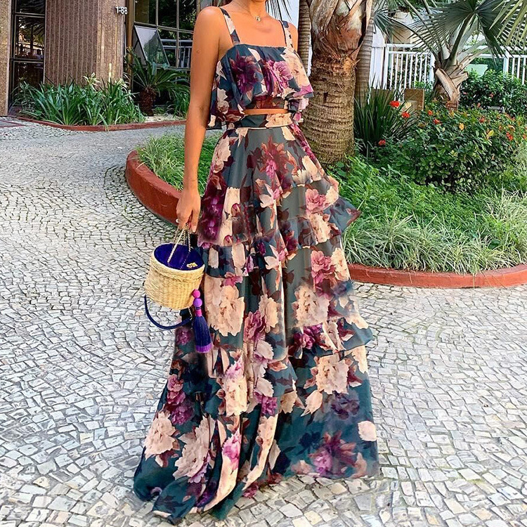 Women's Two Piece Outfits Flor - Summer Clothing Model のレビューと価格