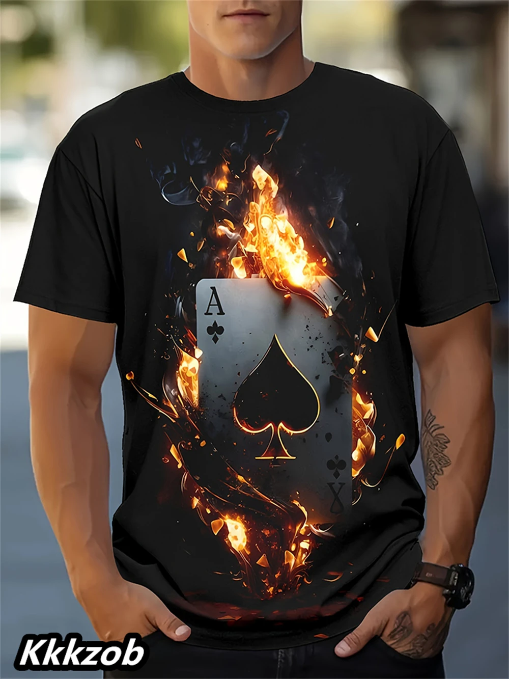 Men's Lion Print Short Sleeve  - Summer Clothing Essentials Men のレビューと価格