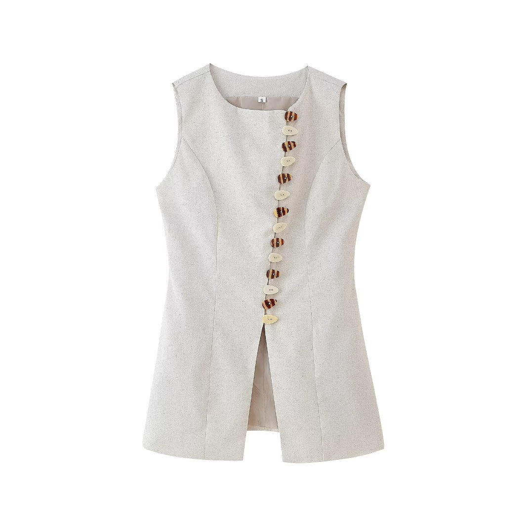 Cotton Linen Vest Mini Skirts  - Summer Linen Clothing For Women のレビューと価格