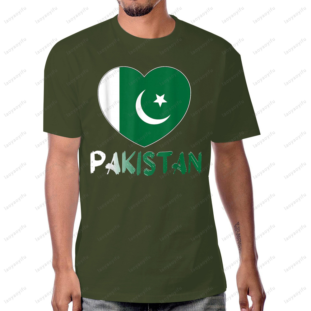 Pakistan Flag Heart Graphic Pr - Summer Clothing Pakistan のレビューと価格