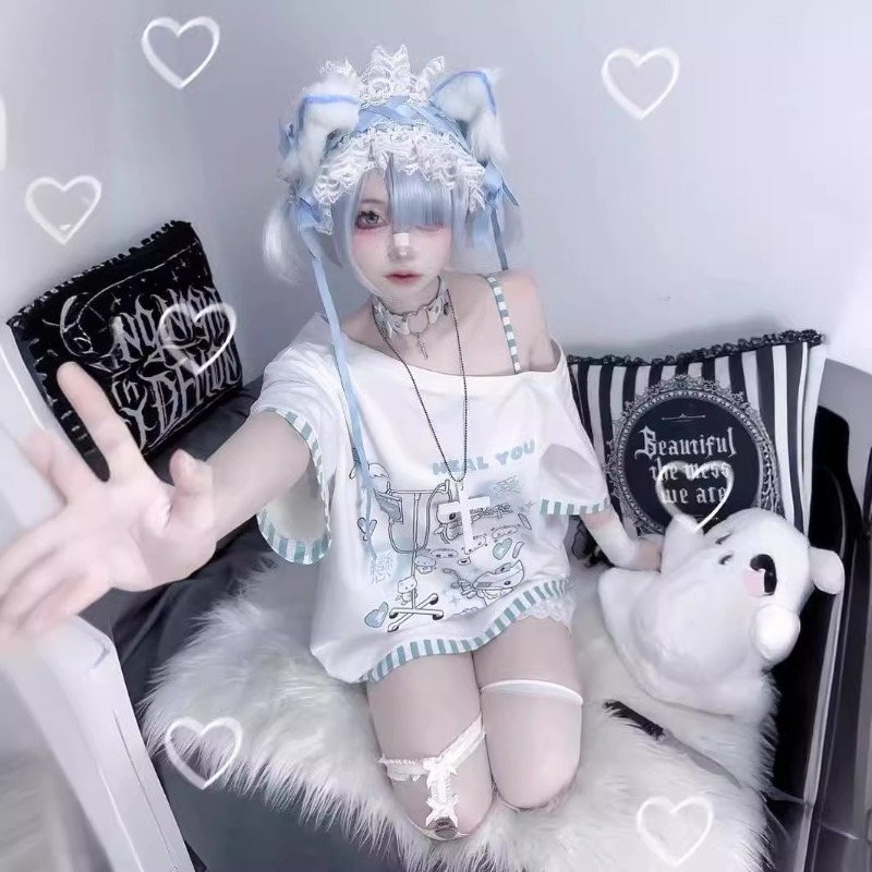Anime Y2k Cartoon Kawaii Cat P - Summer Japanese Clothing のレビューと価格