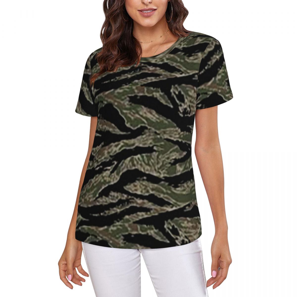 Tiger Stripe Camouflage Milita - Summer Clothing For 60 Year Old Woman のレビューと価格
