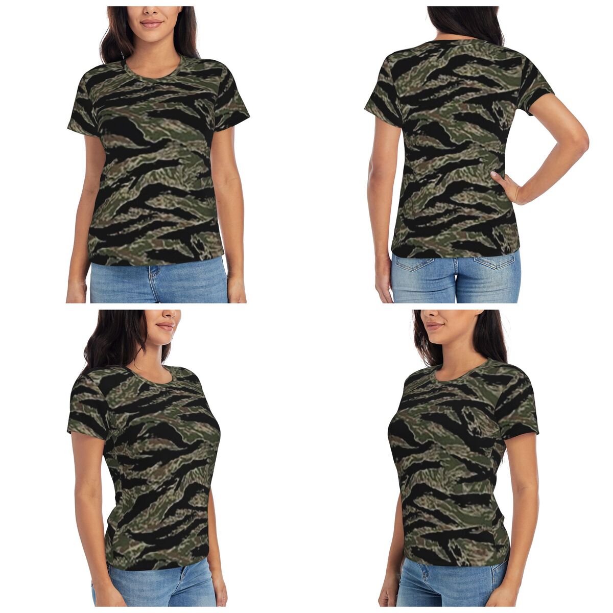 Tiger Stripe Camouflage Milita - Summer Clothing For 60 Year Old Woman のレビューと価格