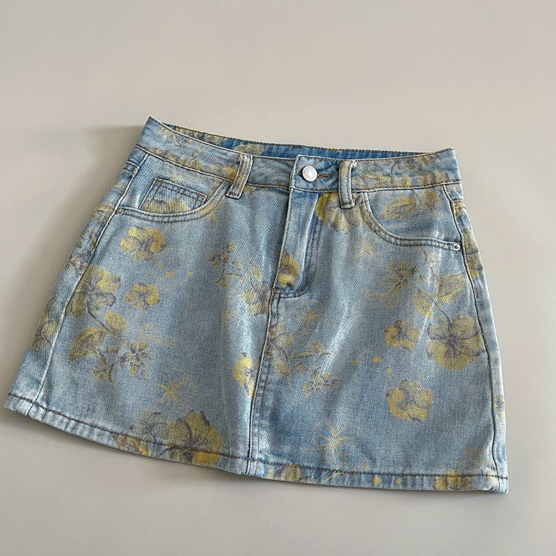 Elegant Women Denim Skirt Yell - Soft Summer Yellow Clothing のレビューと価格