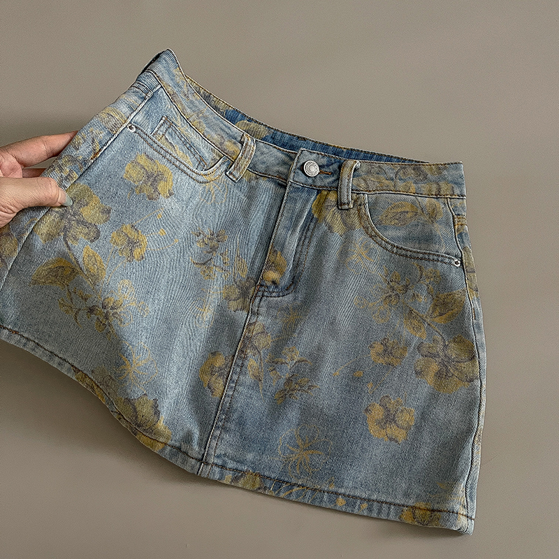 Elegant Women Denim Skirt Yell - Soft Summer Yellow Clothing のレビューと価格