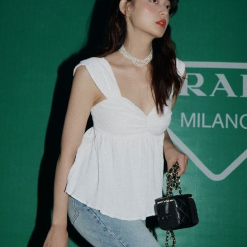 Sleeveless Blouses Women Backl - Crop Blouse Linen のレビューと価格