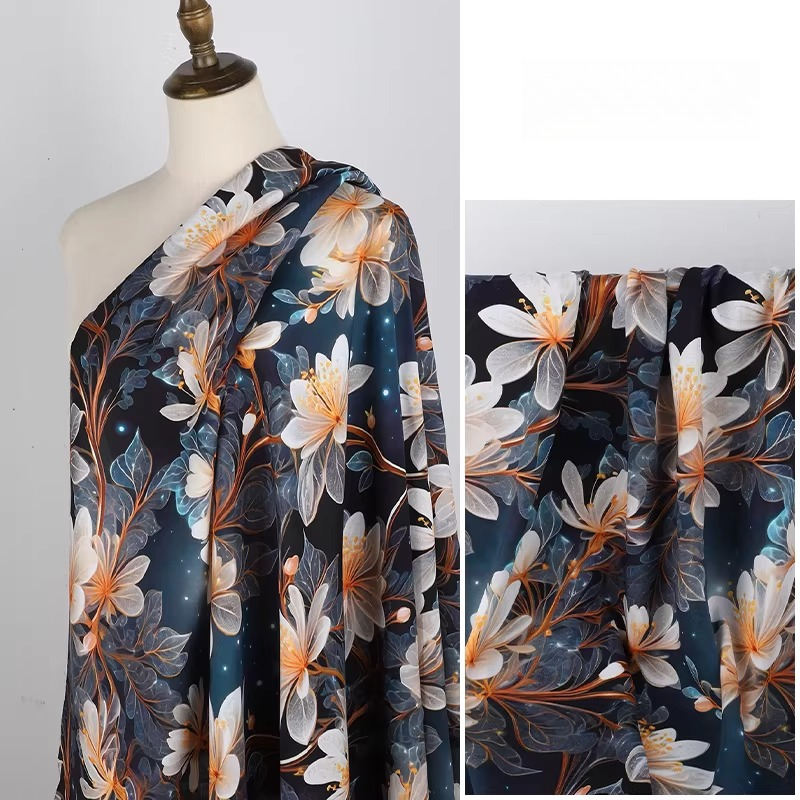 3D Printed Flower Rayon Fabric - Soft Summer Yellow Clothing のレビューと価格
