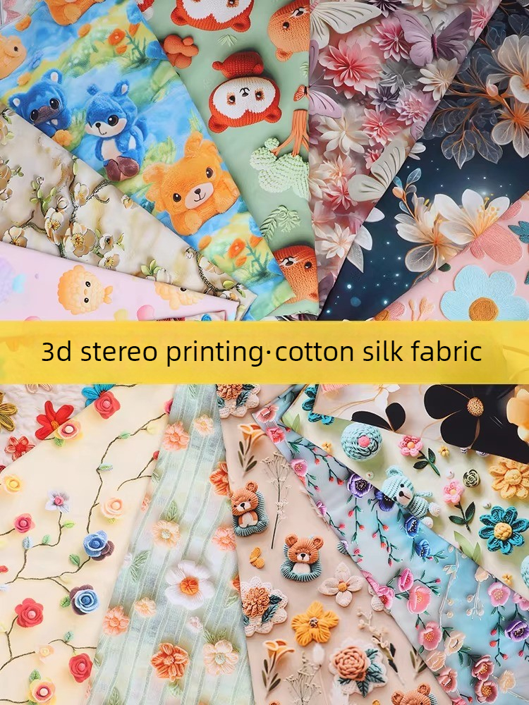3D Printed Flower Rayon Fabric - Soft Summer Yellow Clothing のレビューと価格