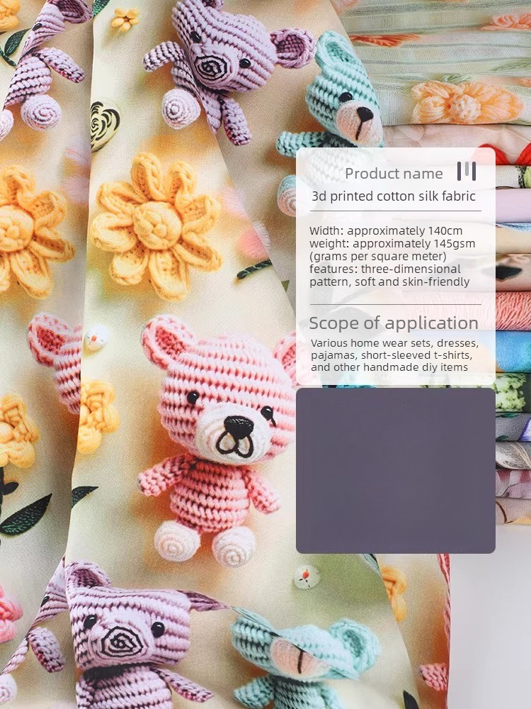 3D Printed Flower Rayon Fabric - Soft Summer Yellow Clothing のレビューと価格