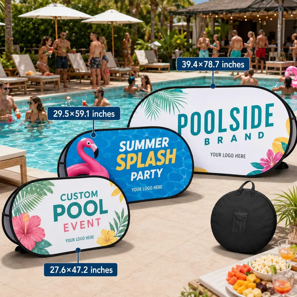 Custom Pool Party Pop Up Banne - Summer Clothing Banner のレビューと価格