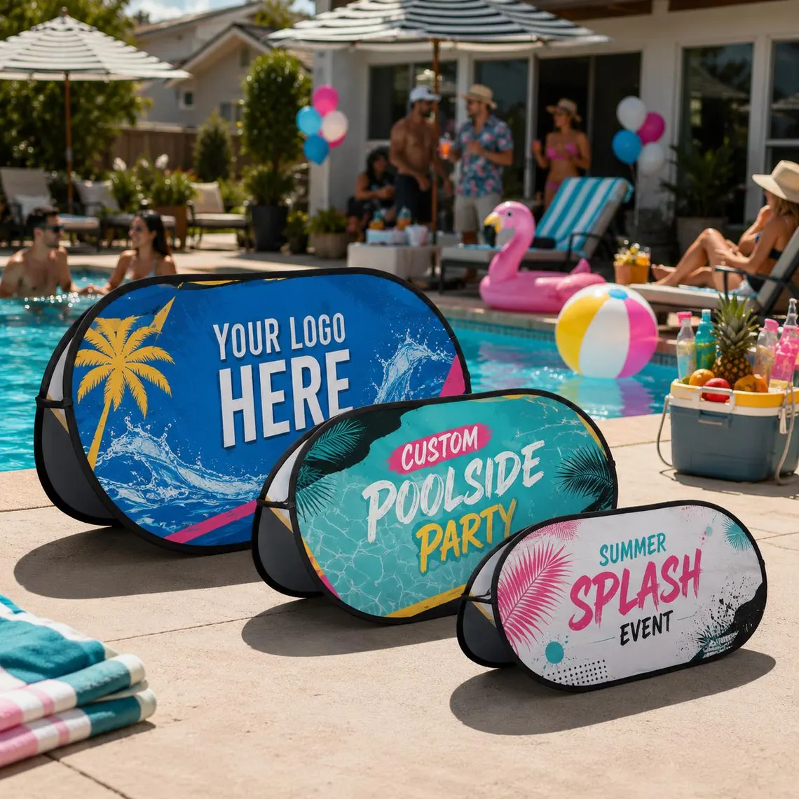Custom Pool Party Pop Up Banne - Summer Clothing Banner のレビューと価格