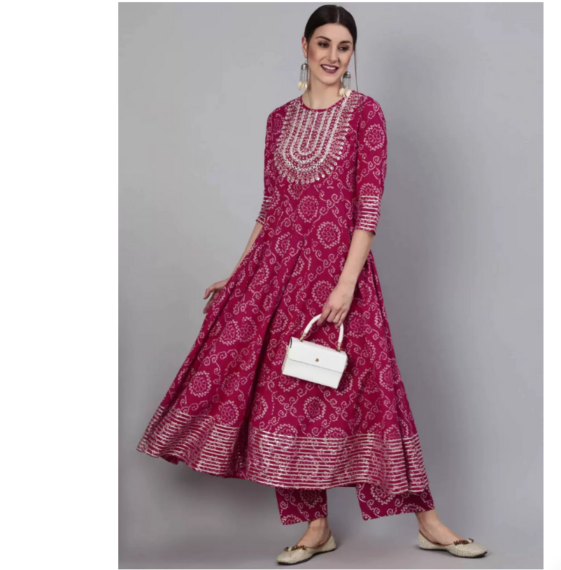 Indian Pure Cotton Rose Red Pr - Summer Clothing Pakistan のレビューと価格