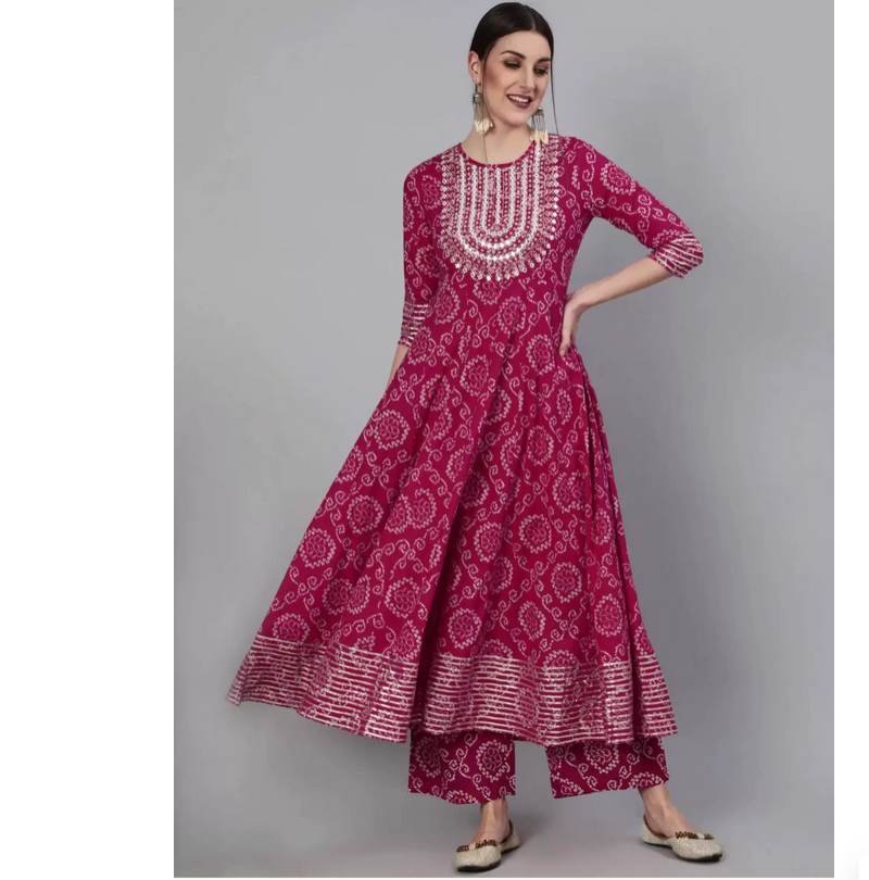 Indian Pure Cotton Rose Red Pr - Summer Clothing Pakistan のレビューと価格