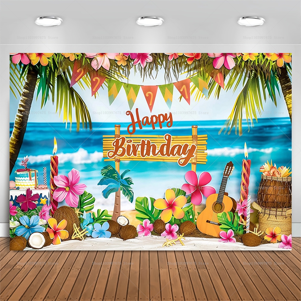 Summer Hawaiian Beach Backdrop - Summer Clothing Banner のレビューと価格