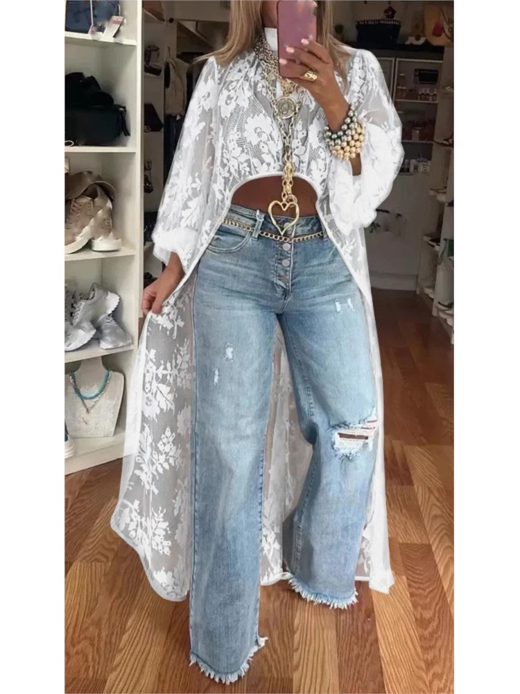 Lady Fashion Lace Shirt Top Ca - Summer Holiday Clothing Women のレビューと価格