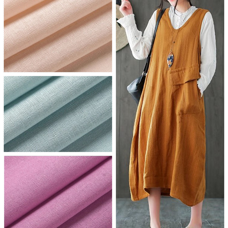 Plain Cotton Linen Fabric Soft - Soft Summer Yellow Clothing のレビューと価格