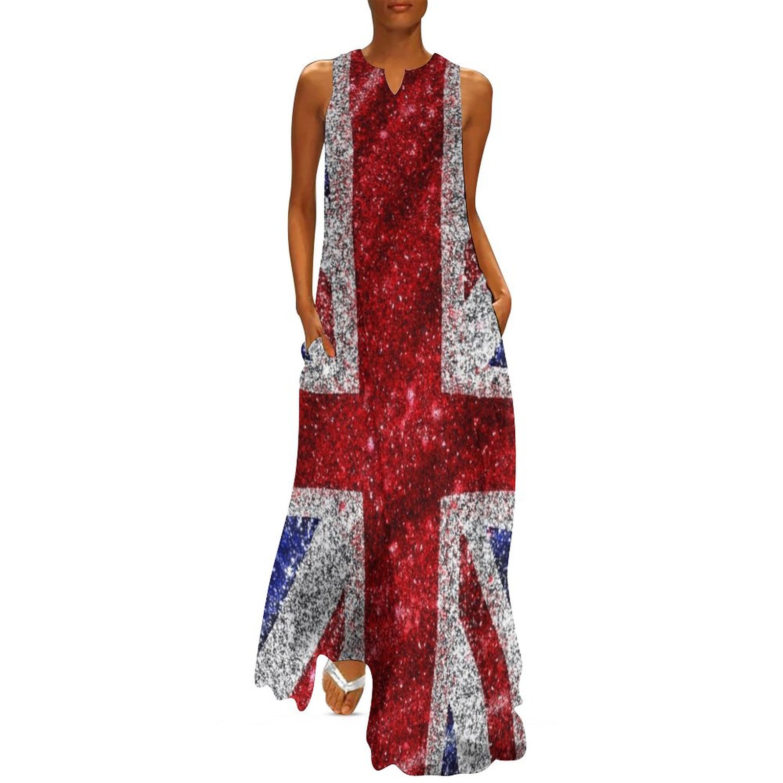 Faux Glitter Union Jack Flag U - Womens Summer Clothing Uk のレビューと価格