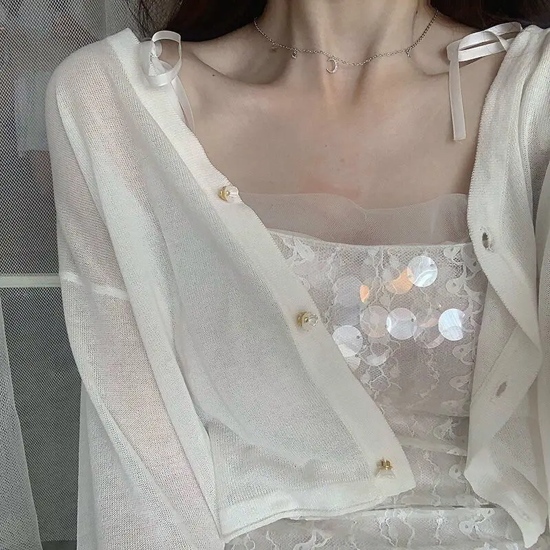 Knit Cardigan Coat Sun Protect - Summer Light Clothing のレビューと価格