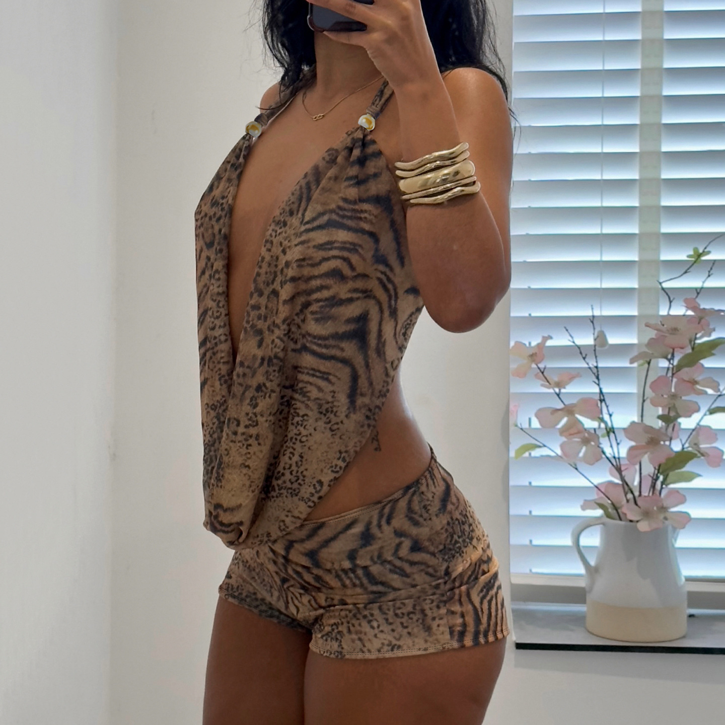 Woman's Leopard Print 2 Piece  - Summer Clothing Model のレビューと価格