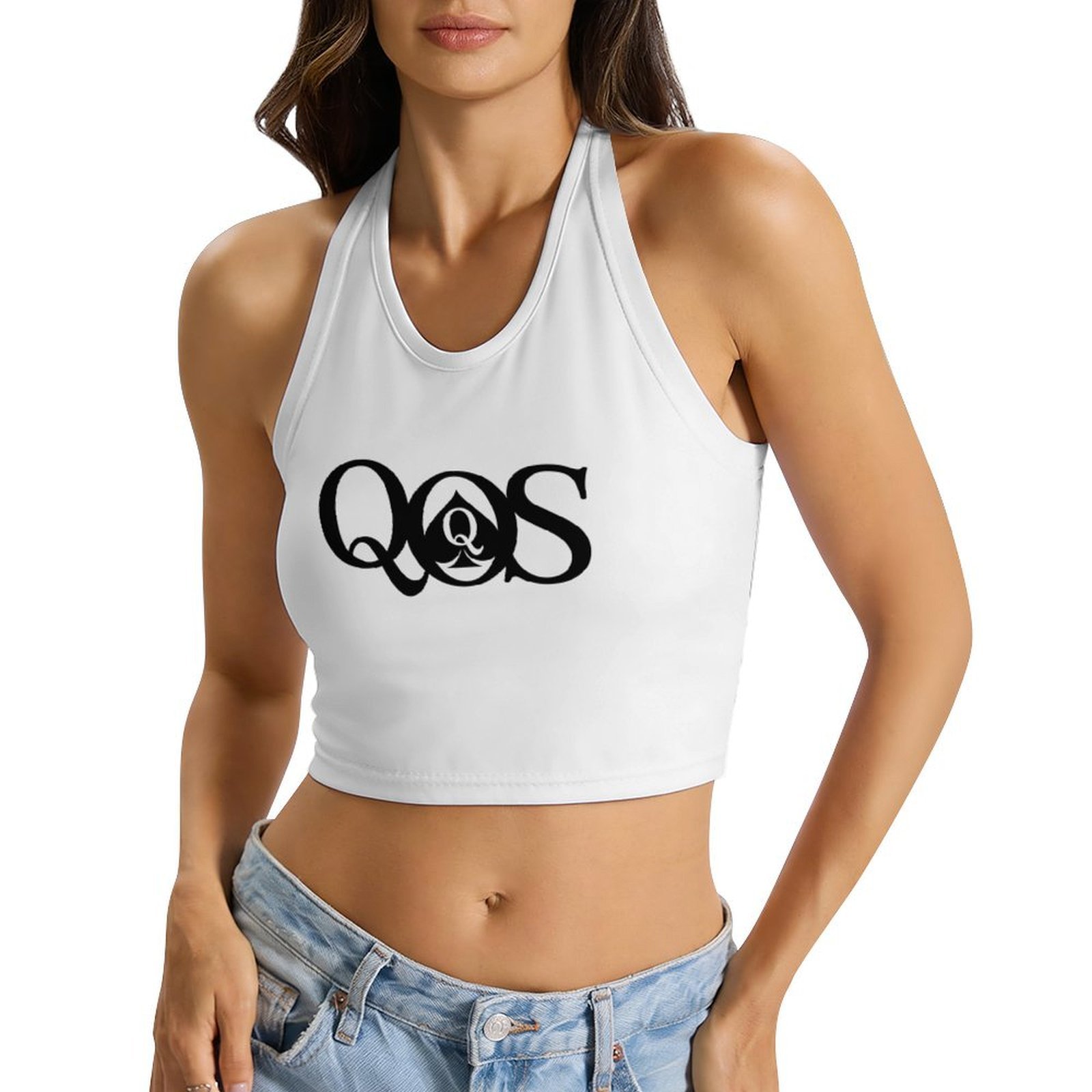Women's QOS Print Tie Halter T - Halter Neck Top のレビューと価格