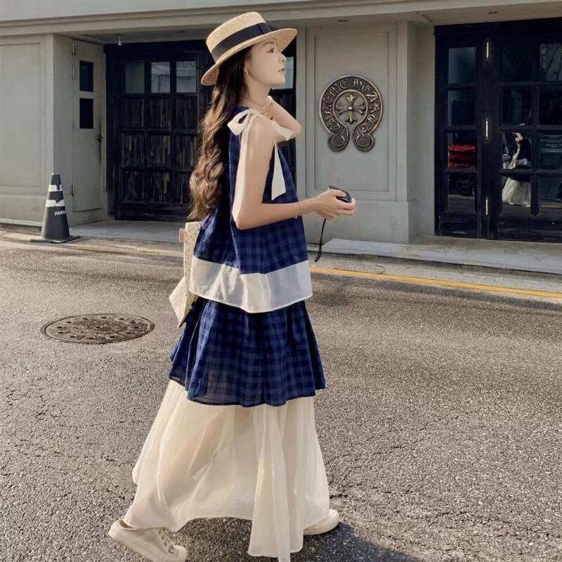 Women's Blue Plaid Two Piece S - Halter Neck Top のレビューと価格