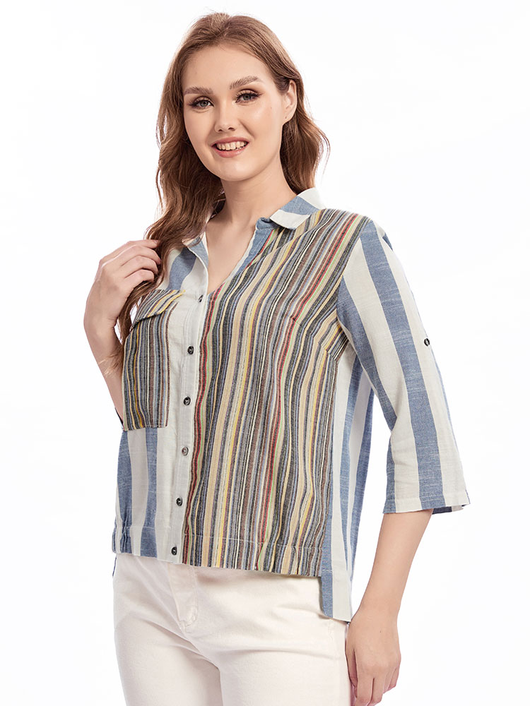 Womens plus size woven lapel s - Summer Clothing For 60 Year Old Woman のレビューと価格