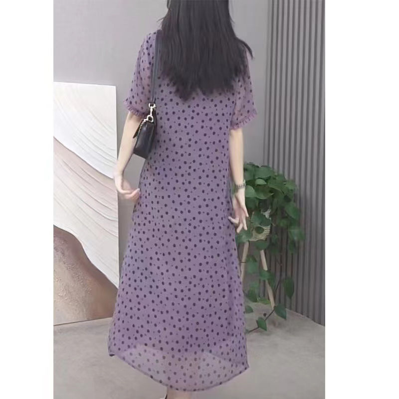 Elegant O-Neck Printed Polka D - Summer Clothing For 60 Year Old Woman のレビューと価格