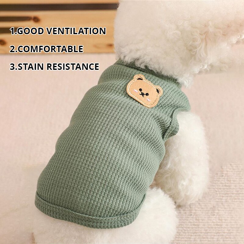 1pc Green Bear Vest Pet Dog Cl - Summer Green Clothing のレビューと価格