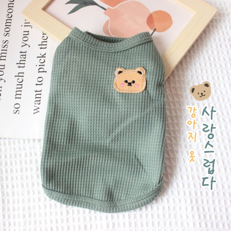 1pc Green Bear Vest Pet Dog Cl - Summer Green Clothing のレビューと価格