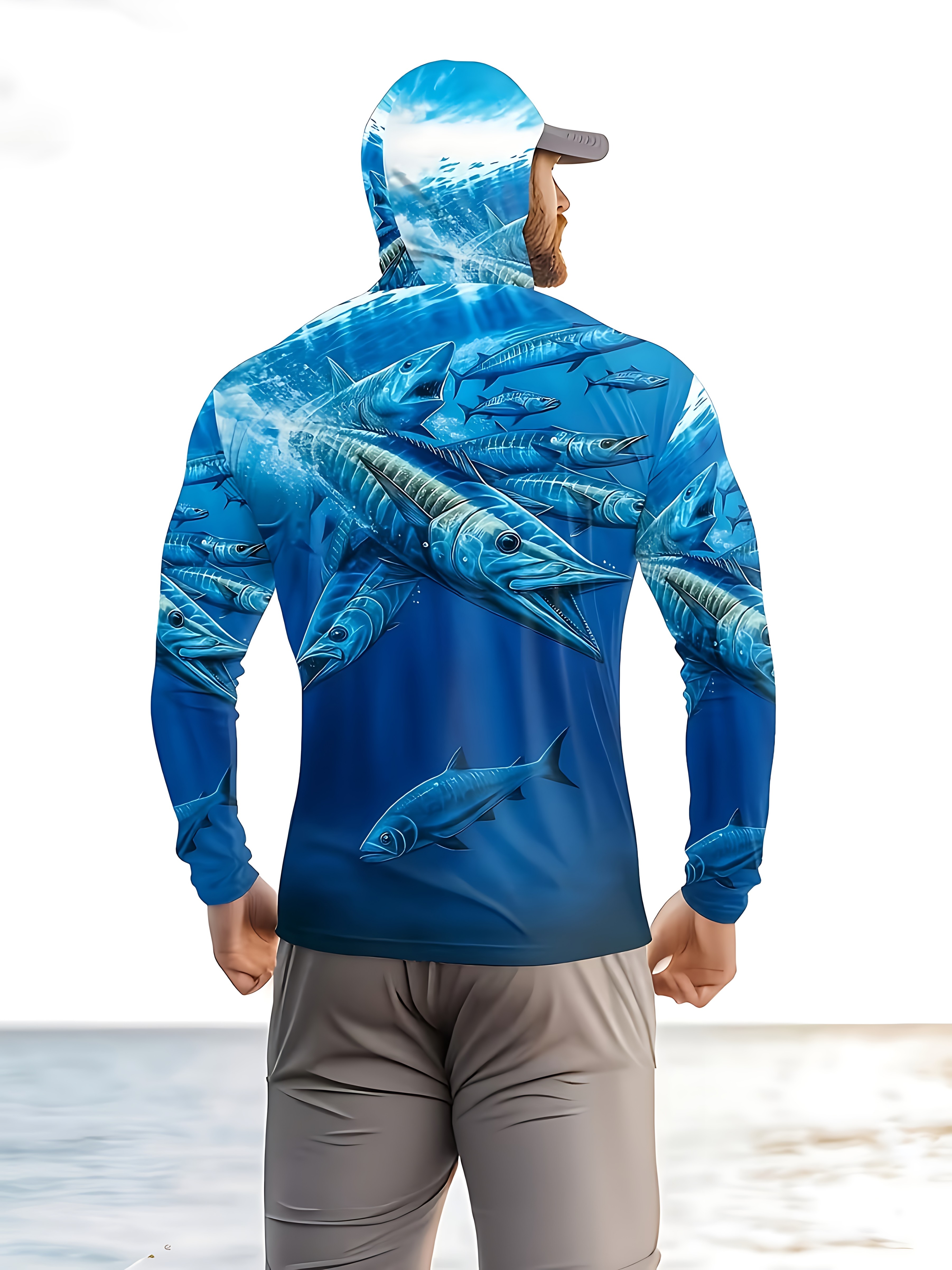 Fishing Shirt Hooded Men Fishi - Summer Clothing Guys のレビューと価格