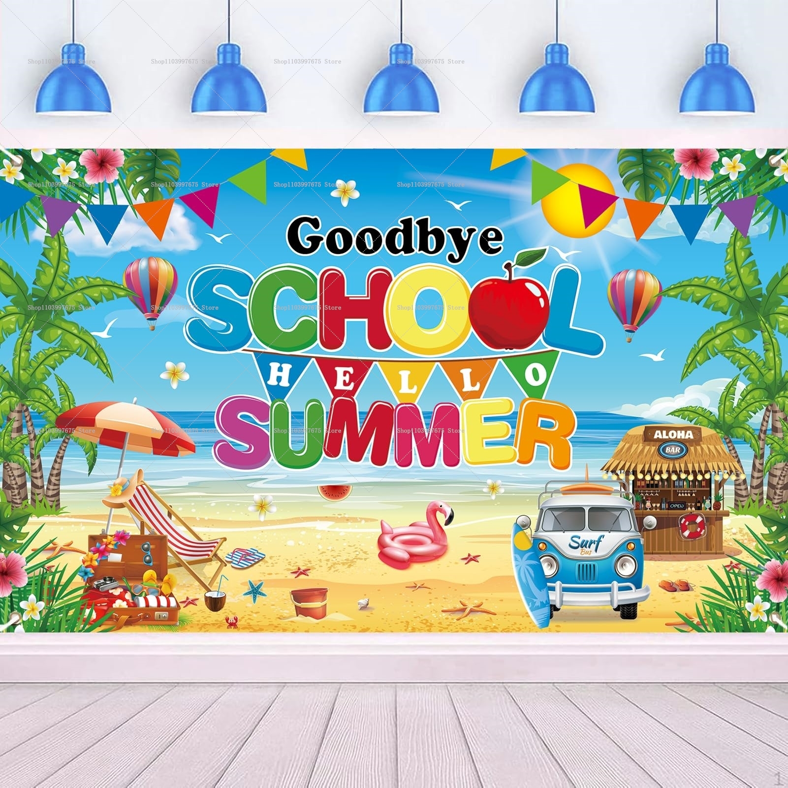 2D Hello Summer Hawaii Backdro - Summer Clothing Banner のレビューと価格