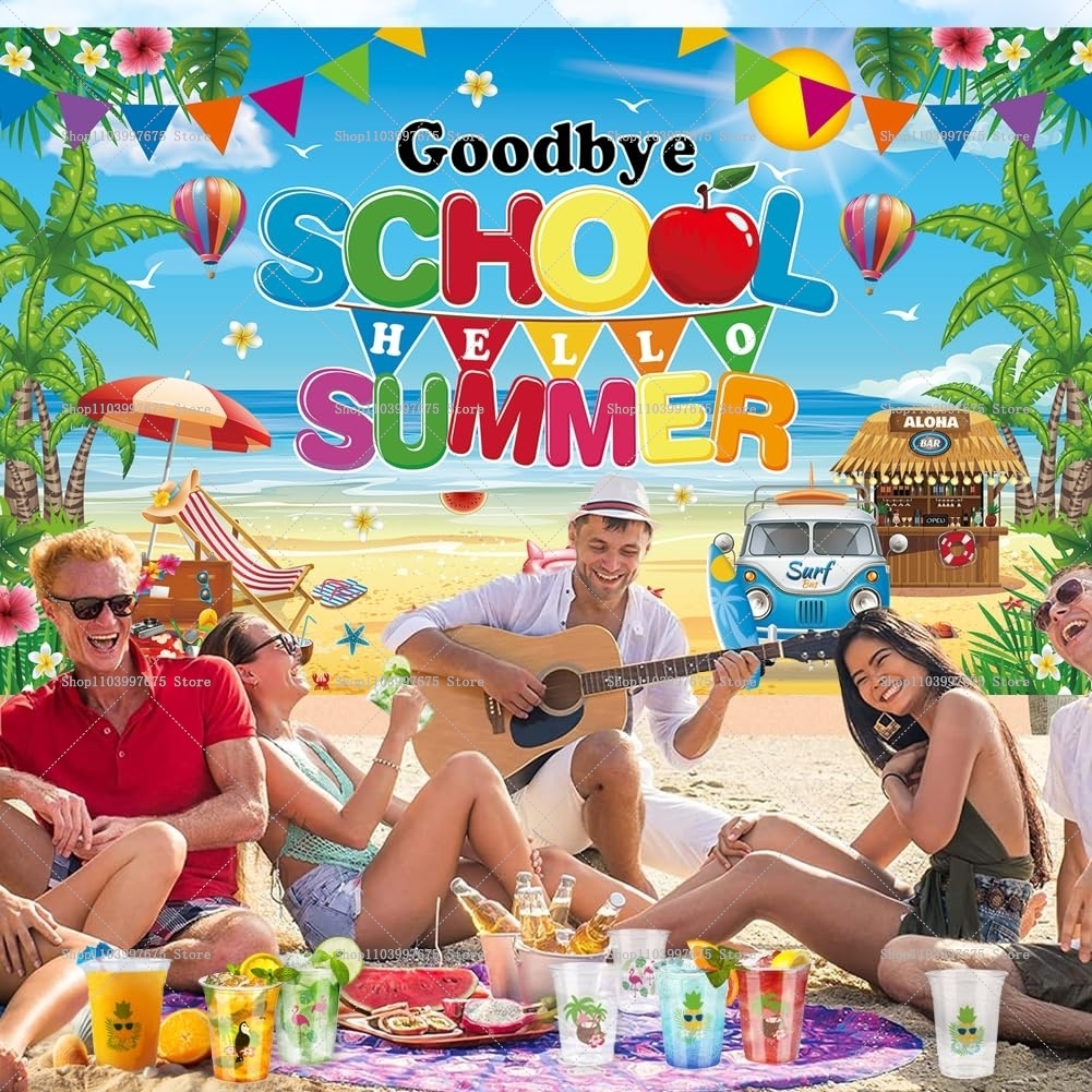 2D Hello Summer Hawaii Backdro - Summer Clothing Banner のレビューと価格