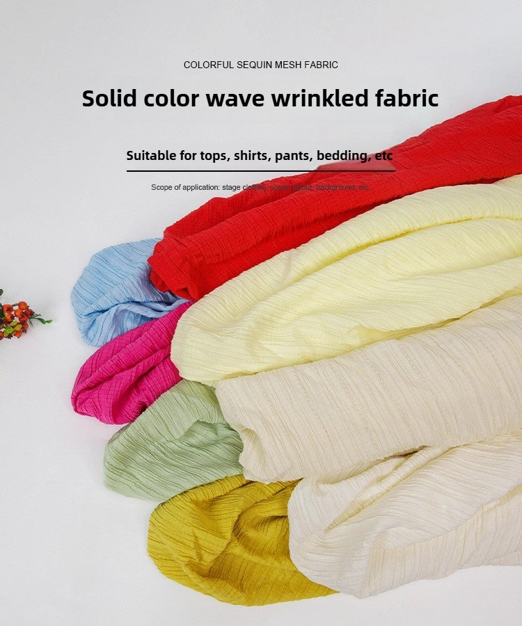 Plain Chiffon Pleated Fabric B - Soft Summer Yellow Clothing のレビューと価格