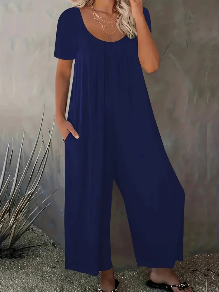 Summer Chic Solid Casual Pocke - Summer Clothing For 60 Year Old Woman のレビューと価格