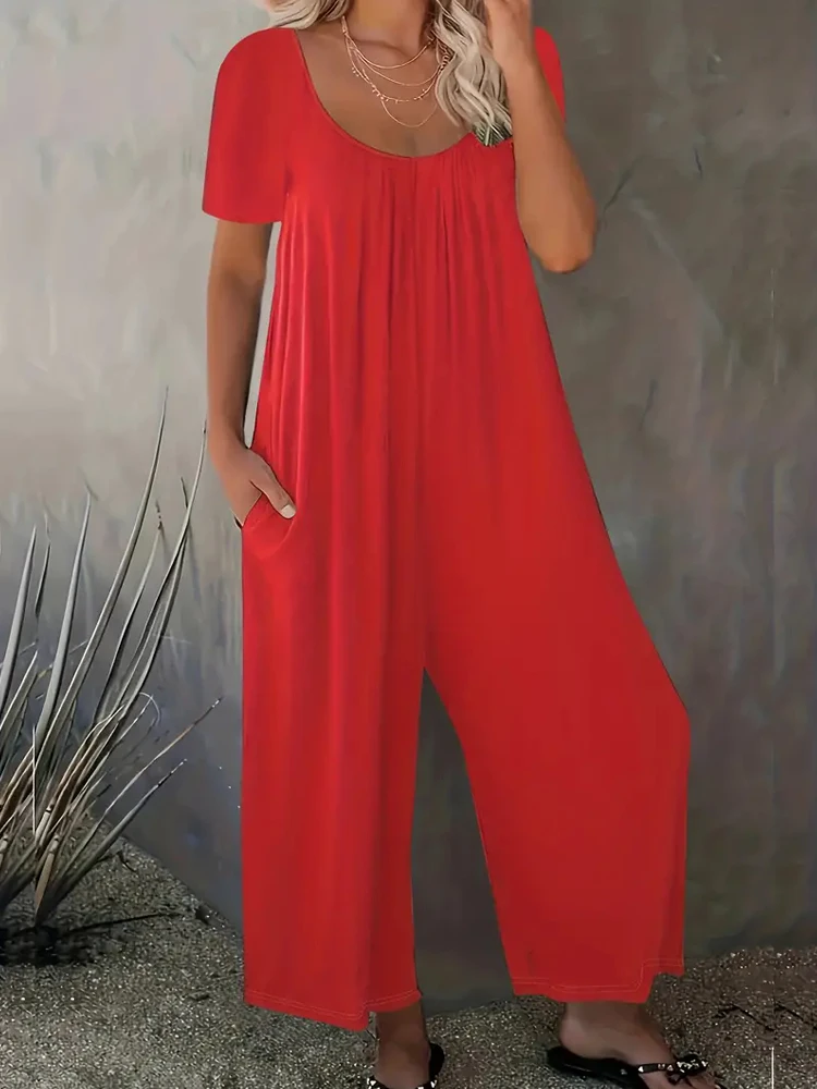 Summer Chic Solid Casual Pocke - Summer Clothing For 60 Year Old Woman のレビューと価格