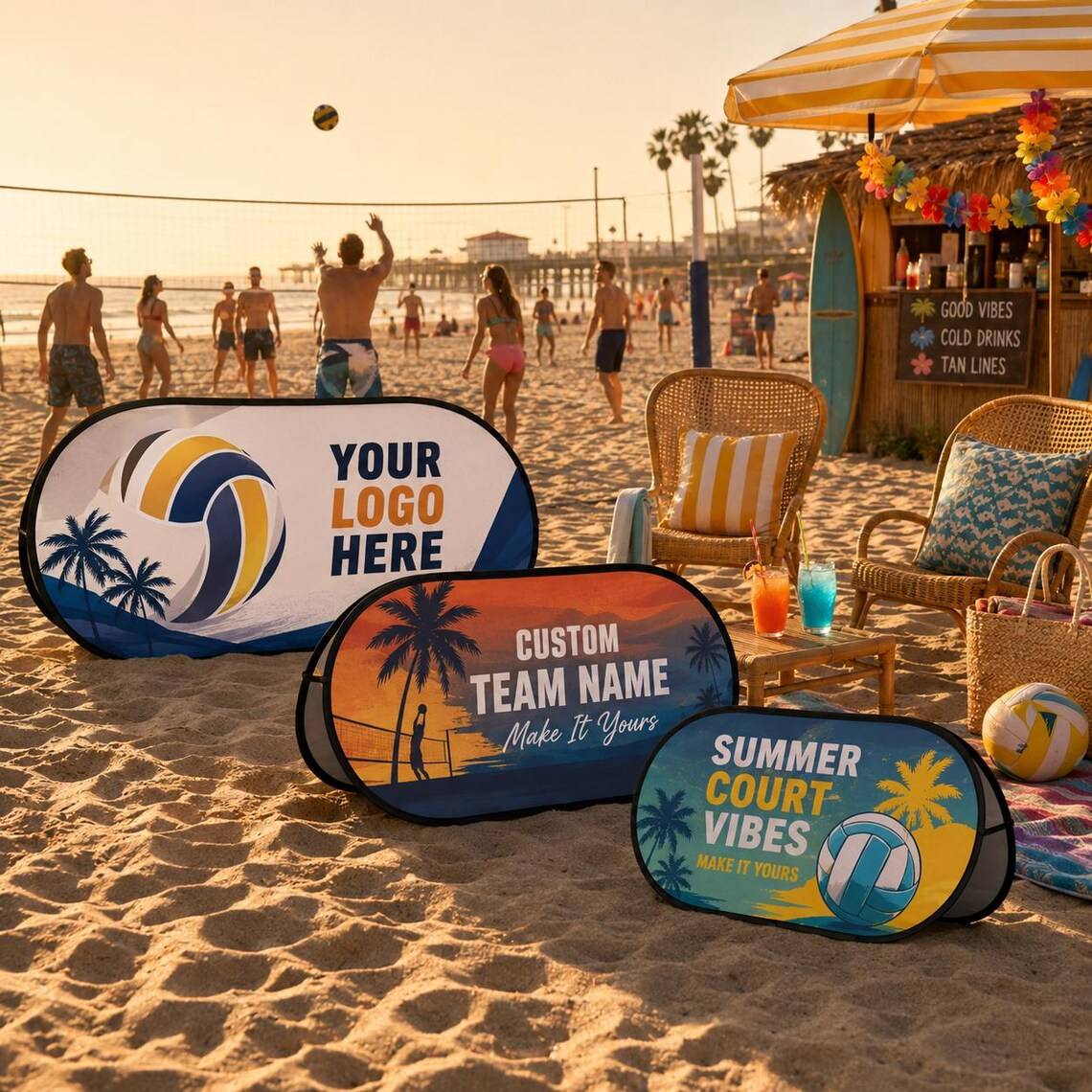 Custom Beach Volleyball Pop Up - Summer Clothing Banner のレビューと価格