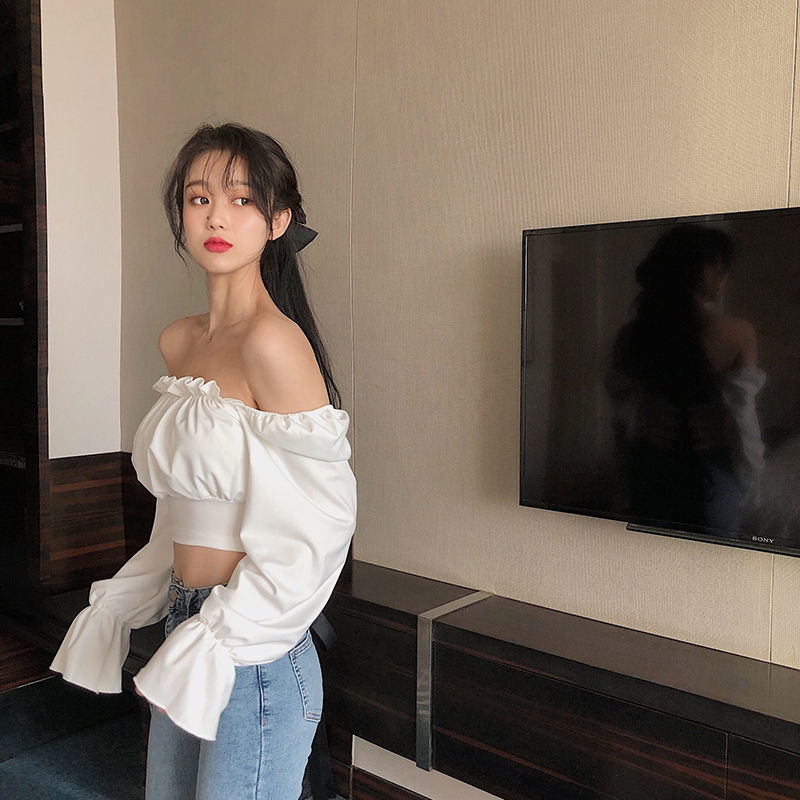 Blouses Women Black Puff Sleev - Crop Blouse Linen のレビューと価格