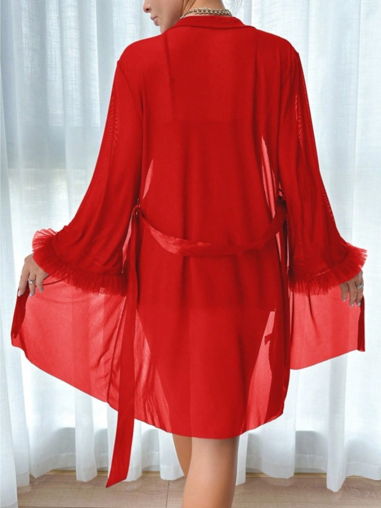 Women 3 Piece Red Sexy Lace Ro - Summer Clothing Petite のレビューと価格