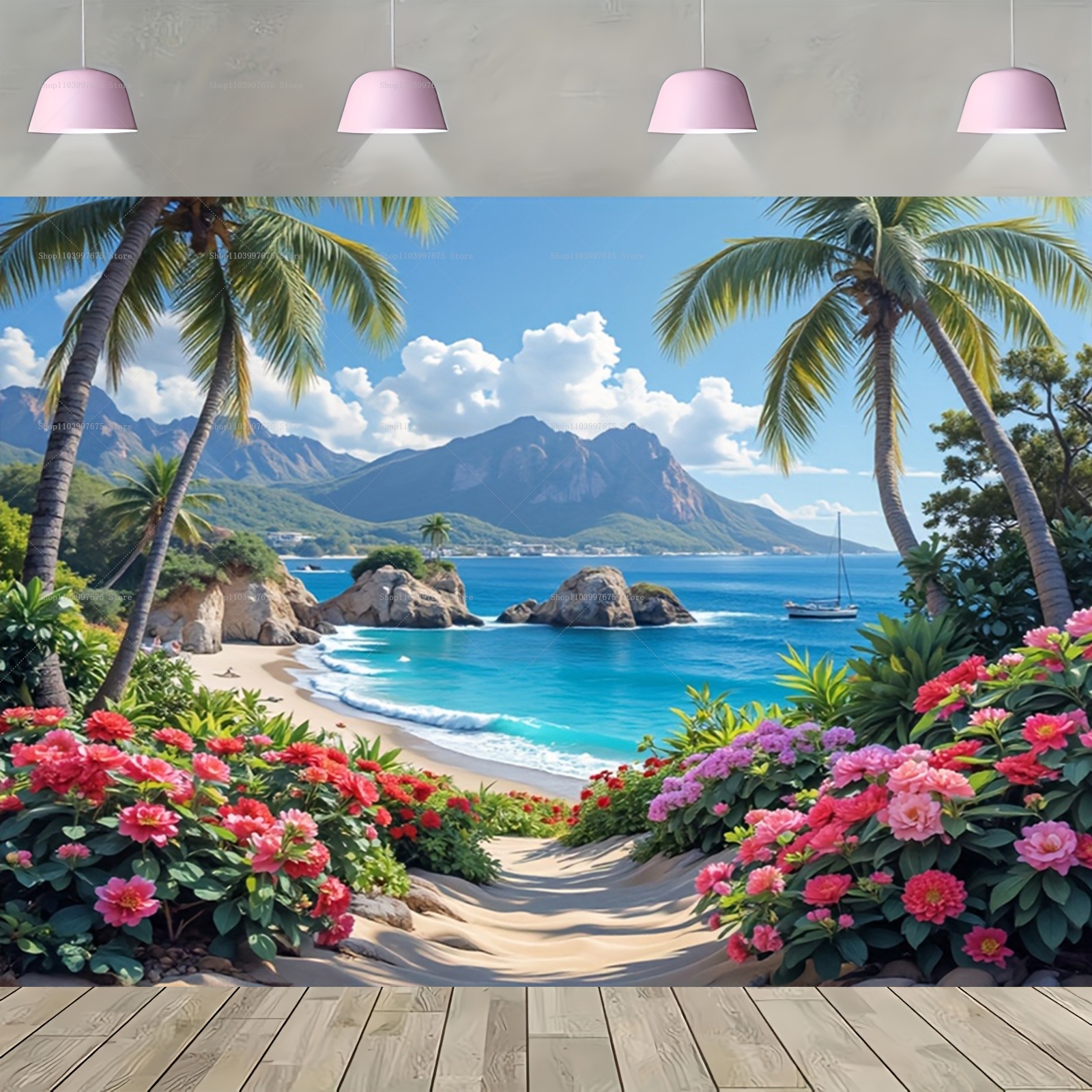 Tropical Beach Sea View Backdr - Summer Clothing Banner のレビューと価格